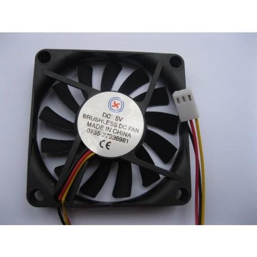 10 pcs Brushless DC Cooling Fan 13 Blade 5V 7010s 70x70x10mm 3 Wires Black