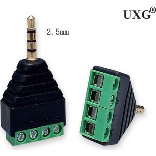 2.5mm Male 2.5mm 3 pole 4poles Stereo Audio Video to 4 Screw Terminal Male Headphone Balum Converter Adapter