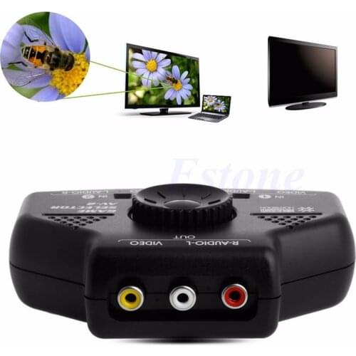 2019 2Way Audio Video AV RCA Selector Switch Box Splitter 3RCA Cable For XBox DBDB