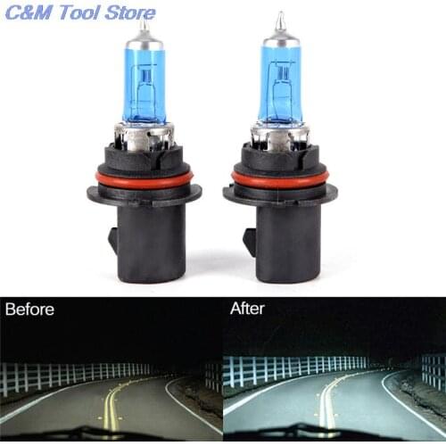 2pcs/lot White 12V 100/80W HB5 9007 Super Car Dark Blue Glass Halogen Lamps Automotive Bulbs Headlights