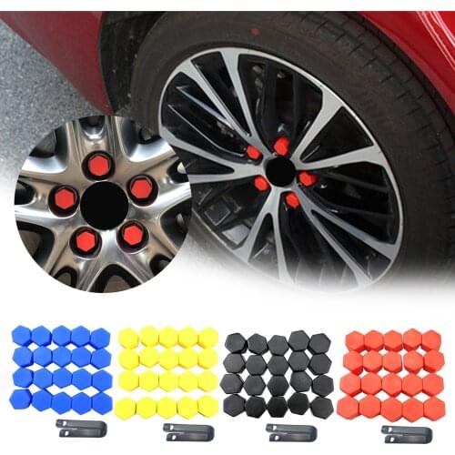 20 Pcs/set 17mm Plastic Car Wheel Caps Bolts Covers Nuts Auto Wheel Hub Protectors Screw Cap Styling Anti Rust Cover