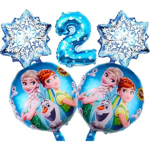 5PCS/Set Disney Frozen 2 Princess Elsa Theme Balloon Aluminium Foil Balloon Birthday Wedding Party Decor Supplies Baby Shower