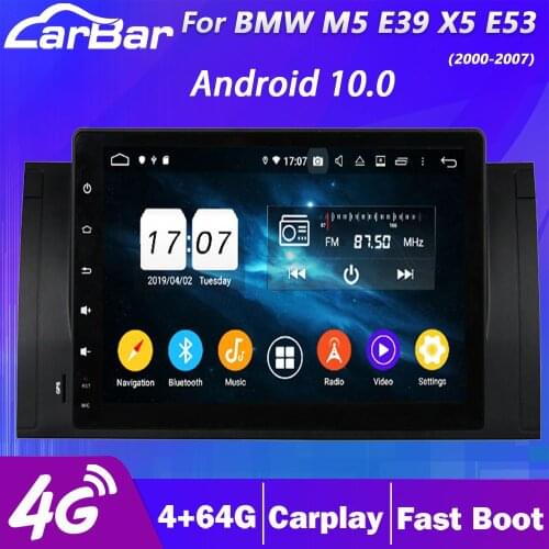 Carbar 9" Android 10.0 Car GPS DVD Radio Player For BMW M5 E39 X5 E53 Multimedia Stereo Voice Conyrol With PX6 DSP Carplay