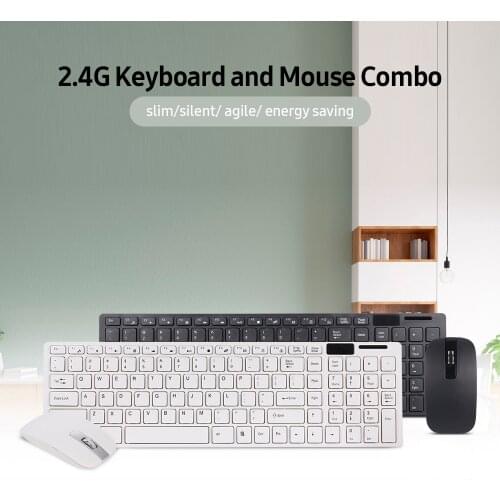 2.4G Wireless Keyboard Mouse Combo 1200dpi Optical Mice for Game Office Home Compliance Windows ME/2000/XP/Vista/7 Android OS
