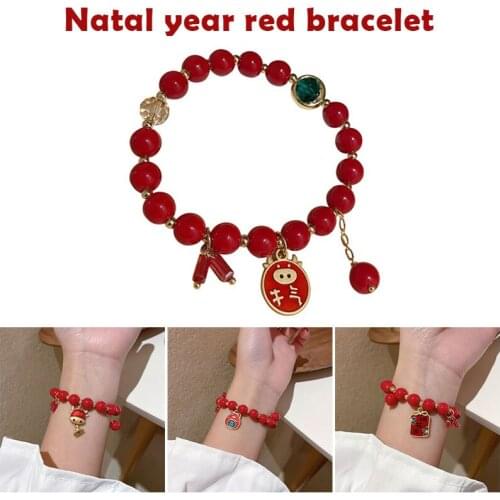 2021 Chinese Zodiac Year of the Ox Bracelet Crystal with Red Coating Accessories for the Year of Birth Sign LXY9