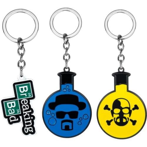 3 Styles TV Breaking Bad BA BR Logo Keyring Keychain Metal Heisenberg Mask Walter Key Ring Chain Car Pendant Souvenir Porte Clef