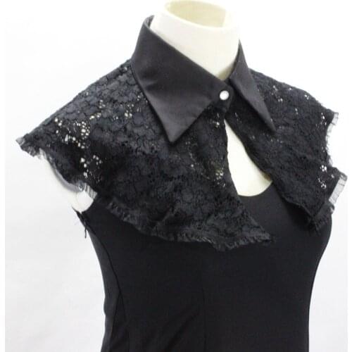 Black cotton generous collar wood ear navy collar decorate sub-network yarn decorative Keep Warm Detachable Collars Lapel False