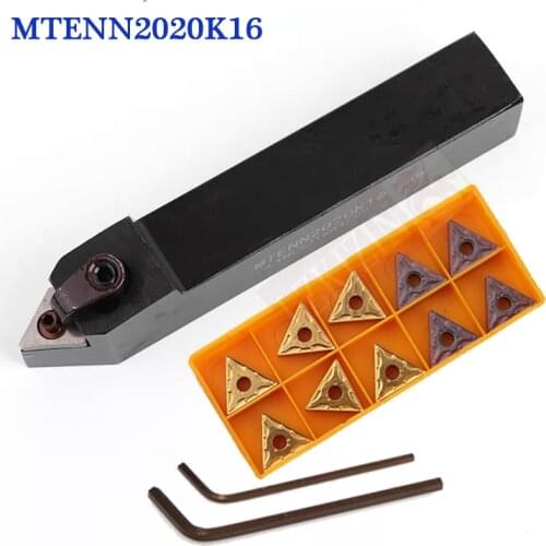 1pc MTENN2020K16 External Turning Tool Holder +10pcs TNMG 160404 TNMG160408 Insert Lathe Cutting Machine Tools Set for P.M.N