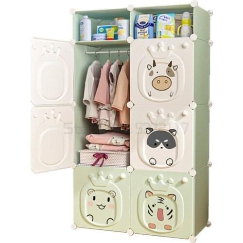 Childrens wardrobe storage cabinet household bedroom simple plastic thickened cartoon baby wardrobe
