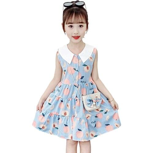 Kids Dresses For Girls Floral Pattern Girls Dresses Patchwork Children Party Dresses Casual Girl Costume 6 8 10 12 14