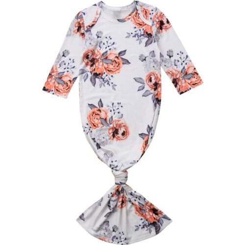 Focusnorm Newborn Infant Baby Girl Floral Sleepwear Pajamas Robe Gown Cotton Clothes 0-24M