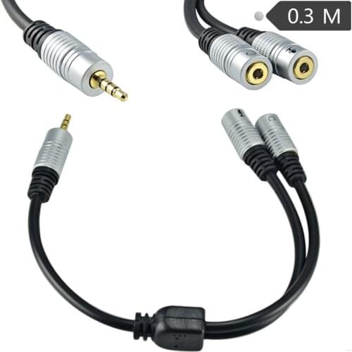 Laptop headset audio and video two-in-one conversion line headset microphone audio splitter one point two 2