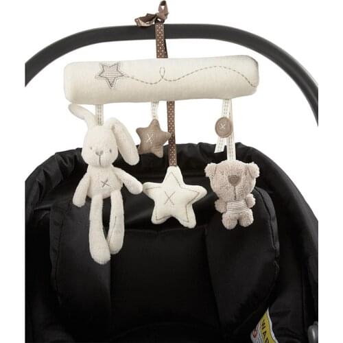 White Rabbit Baby Stroller Toys Plush Sofy Bed Car bells Musical Baby Rattles Newborn Toys For Baby Toys 0-12 Months