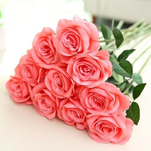 Artificial rose flower artificial flower Household wedding decoration engineering kick stand