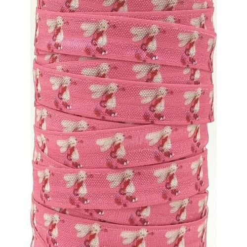 Q&N ribbon wholesale/OEM 5/8inch 16mm 160603019 rabbit printed folded over elastic FOE for hairbows