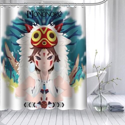 Princess Mononoke HOT SALE Shower Curtain Polyester Fabric 12 Hooks For The Bathroom Waterproof Mildew Proof Bath Curtain