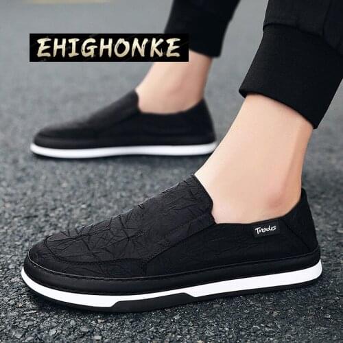 Classic white mens canvas shoes driving sliding shoes mens black yellow lazy shoes mens designer summer sneakers fashion men