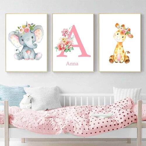 DIY custom "letter name" elephant giraffe diamond painting 5D "name custom" cartoon diamond embroidery cross stitch kit art gift