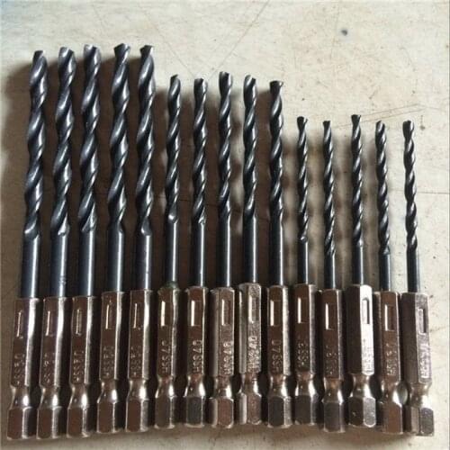 15pcs HSS Twisted Drill Bit Set Steel Nitride Saw Set 1/4 Hex Shank Black Drill Power Tools /3mm 4mm 5mm