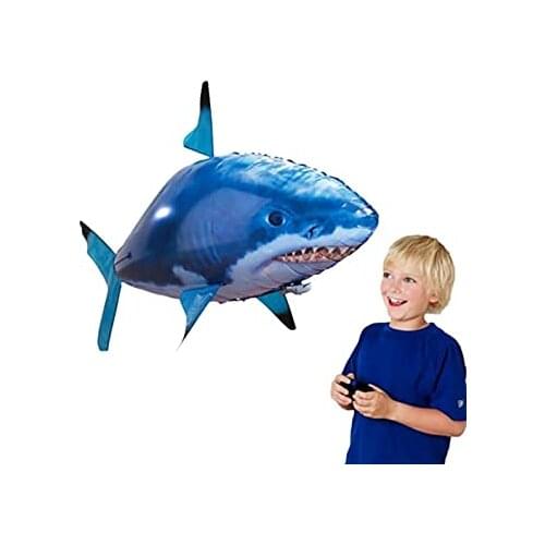 RC Inflatable Shark Toys Animal Toy Flying Swim Fish Infrared Remote Control Air Balloons Clown Fish Outdoor Toy For Kids Gifts