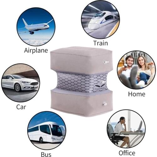 Travel Inflatable Foot Pillow Pad Adjustable Kids Flight Sleeping Resting Pillow on Airplane Car Bus Footreast for Kids Leg Pad