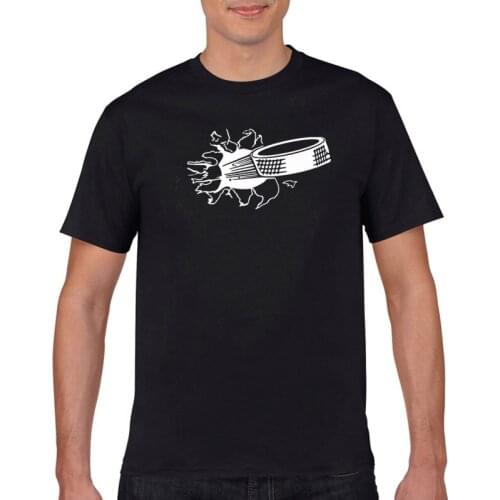 2021 new mens T-shirt fun hockey ice hockey print casual loose handsome short sleeve o-neck cotton Harajuku dress T-shirt