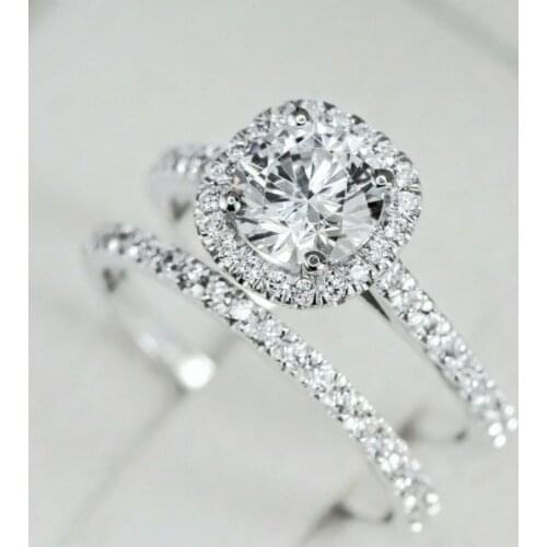 2021 New 925 Sterling Silver Cushion Cut Finger Ring Sets For Women Jewelry Pure Wedding Engagement Rings Personalized R6008