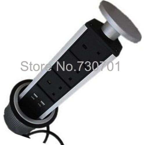 UAE Tablet Chrge UK Standard Tabletop Type Electric Pop Up Power Tower Kitchen/Desktop Socket Outlet Box for UK standard etc