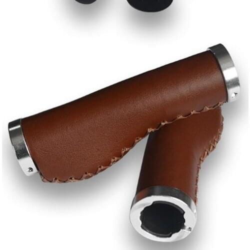 Wholesale 20pairs High End Leather Handlebar grip Lock On Locking Handlebar Grips Cycle Bicycle MTB Mountain Bike
