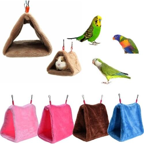 Pet Bird Parrot Plush Parakeet Budgie Warm Triangle Hammock Cage Hut Tent Bed Hanging Cave 2020 Hot Solid Color Pet Accessories