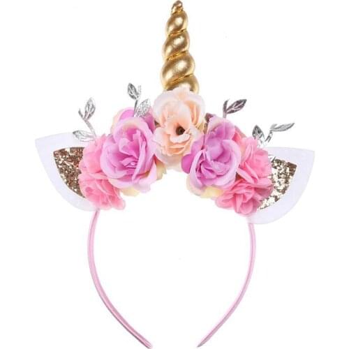 Unicorn Birthday Party Girl Headband Baby Shower for First Birthday Birthday Party Wedding Decoration Birthday Tiara