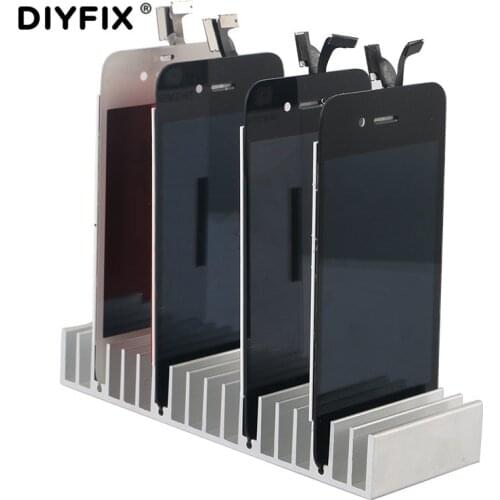 For iPhone Samsung LCD Panel Refurbish Support Station Phone Repair Tools Aluminum Metal LCD PCB Holder Tray Slots