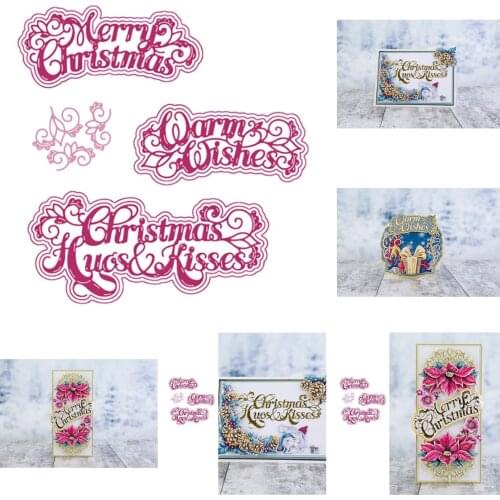 Christmas Series Art Words Metal Cutting Dies for DIY Scrapbooking Crafts Dies Cut Stencils Maker Photo Album Template Handmade