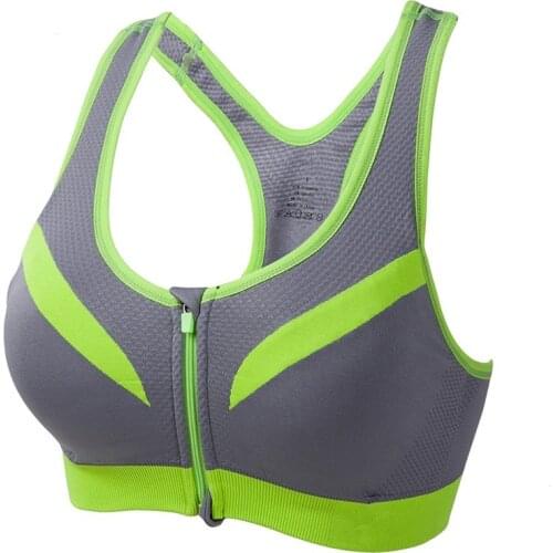 Sexy Women Zipper Push Up Sports Bras Vest Underwear Shockproof Quick Dry Gym Fitness Running Yoga Sport Tops Push Up Bras