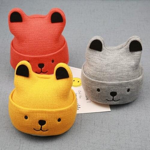 Pudcoco Cartoon Bear Hats For Kids Winter Baby Toddler Girl Boy Warm Cute Beanie Hat 3D Ears Cap Christmas Gift 4 Colors