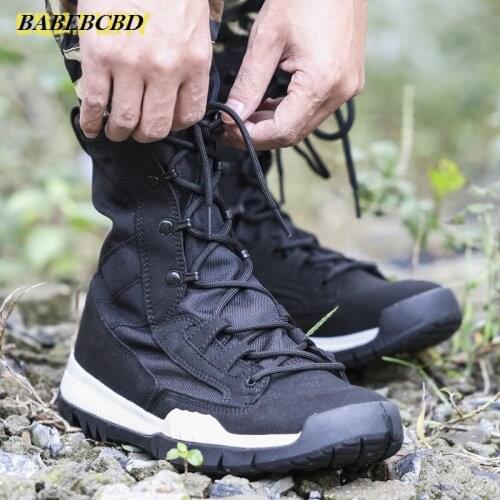 Ultra-Light Combat Mens Hight-top Breathable Special Forces Combat Tactical Desert Mountain Climbing Outdoor Training Boots