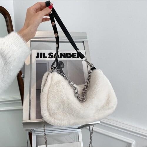 Women Bag New Baguette Chains Fashion Solid Zipper Soft Shoulder Bag Pures And Bags Crossbody Korean Ladylike Women Bag