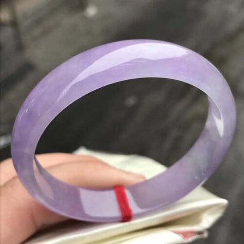 Only One !54.3MMCertified (Grade A)100% Natural Green Jadeite JADE Bracelet Women Bangle