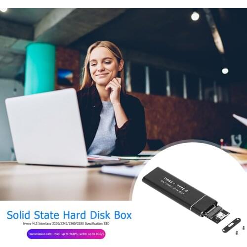 GEN2 M Key Solid State Disk Mobile Type-C SSD Enclosure M.2 NVME PCIe to USB3.1 for Office Caring Computer Supplies
