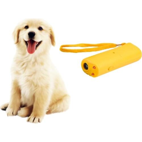 Dog Anti Barking Device Ultrasonic Dog Repeller Stop Bark Control 3 In 1 Training Supplies With LED Flashlight Pet Dog Training