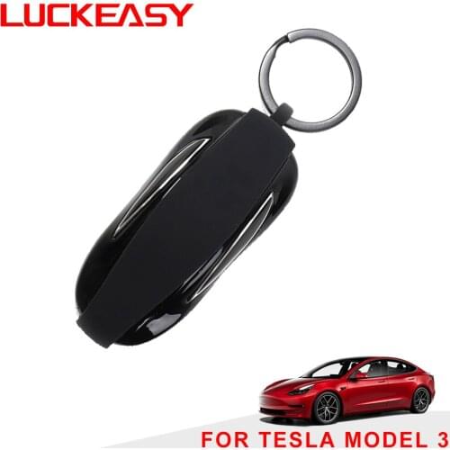 LUCKEASY for Tesla Model 3 Model S Model X 2017-2021 Protective Key Case Car Key Case Key Shell Case Case Cover Accessories