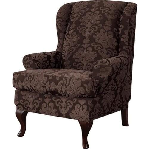 Jacquard Elastic Armchair Cover Wingback All-inclusive Sloping Arm King Back Chair Cover Tiger Bench Wing Sofa Back Chair Covers