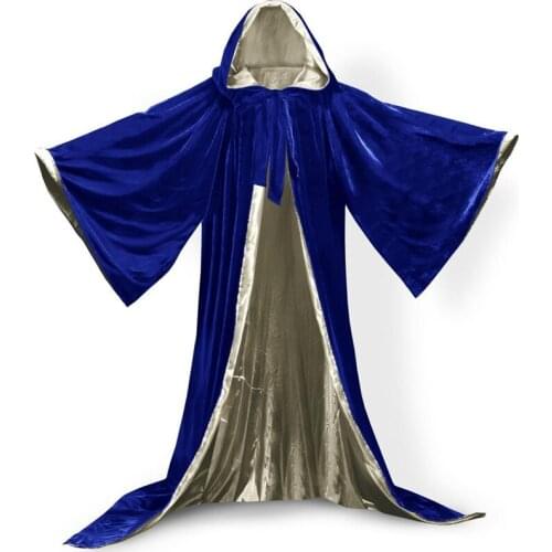 Blue Wedding Jacket Wraps Warm Velvet Long Sleeve Hooded Capes For Women Bridal Cloak Bridal Wedding shawl cloak Jacket