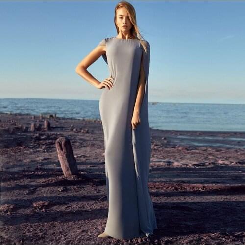 Weilinsha Elegant Mermaid Evening Dress O-Neck Sleeveless Floor Length Vestidos De Festa Prom Gowns Party Dresses