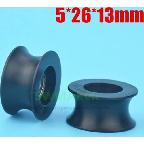 1pcs 5*26*13mm nylon /pom plastic bearing pulley, U groove roller, wheel for 14mm diameter of track