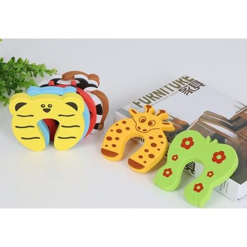 1Pc Baby Safe Door Stopper Cute Animal Cabinet Locks Door Clip Kids Finger Protector Soft Foam Door Stopper