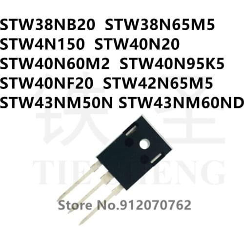 10PCS/LOT STW38NB20 STW38N65M5 STW4N150 STW40N20 STW40N60M2 STW40N95K5 STW40NF20 STW42N65M5 STW43NM50N STW43NM60ND TO-247