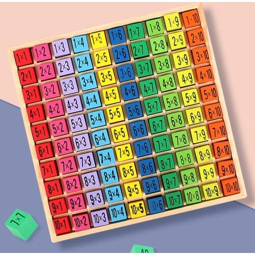 100pcs Kids Toys Montessori Wooden Toys Multiplication Table Baby Early Educational Toys Arithmetic Teaching Aids Math Toy Kid