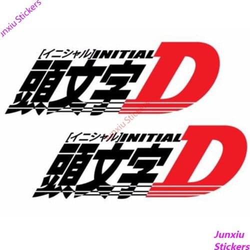 2PCS Reflective Initial D JDM Drift Racing Car Stickers Styling Bumper Window Cover Scratches Decals Accessories KK18cm*8cm