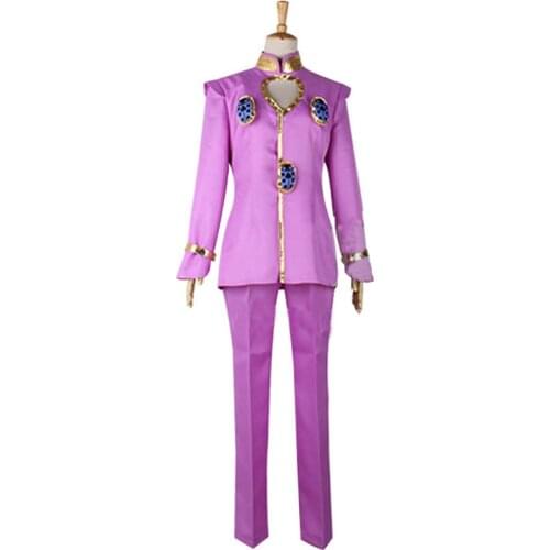 2020 JoJos Bizarre Adventure Golden Wind Giorno Giovanna Cosplay Costume Pink Suit Halloween Carnival Costumes Customizable